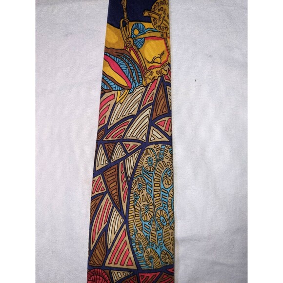 HERMÈS Scarf Print Baroque Paris Made in France Silk Neck Tie 57" - Picture 4 of 5